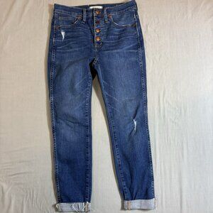 Madewell 10" High Rise Skinny Jeans Women's Size 27P Stretch Denim 28x23 Crop